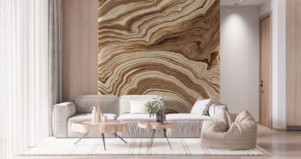 Tapet personalizat marble cu o textura de piatra in nuante calde de maro si teracota ce amintesc de peisajele aride colorado