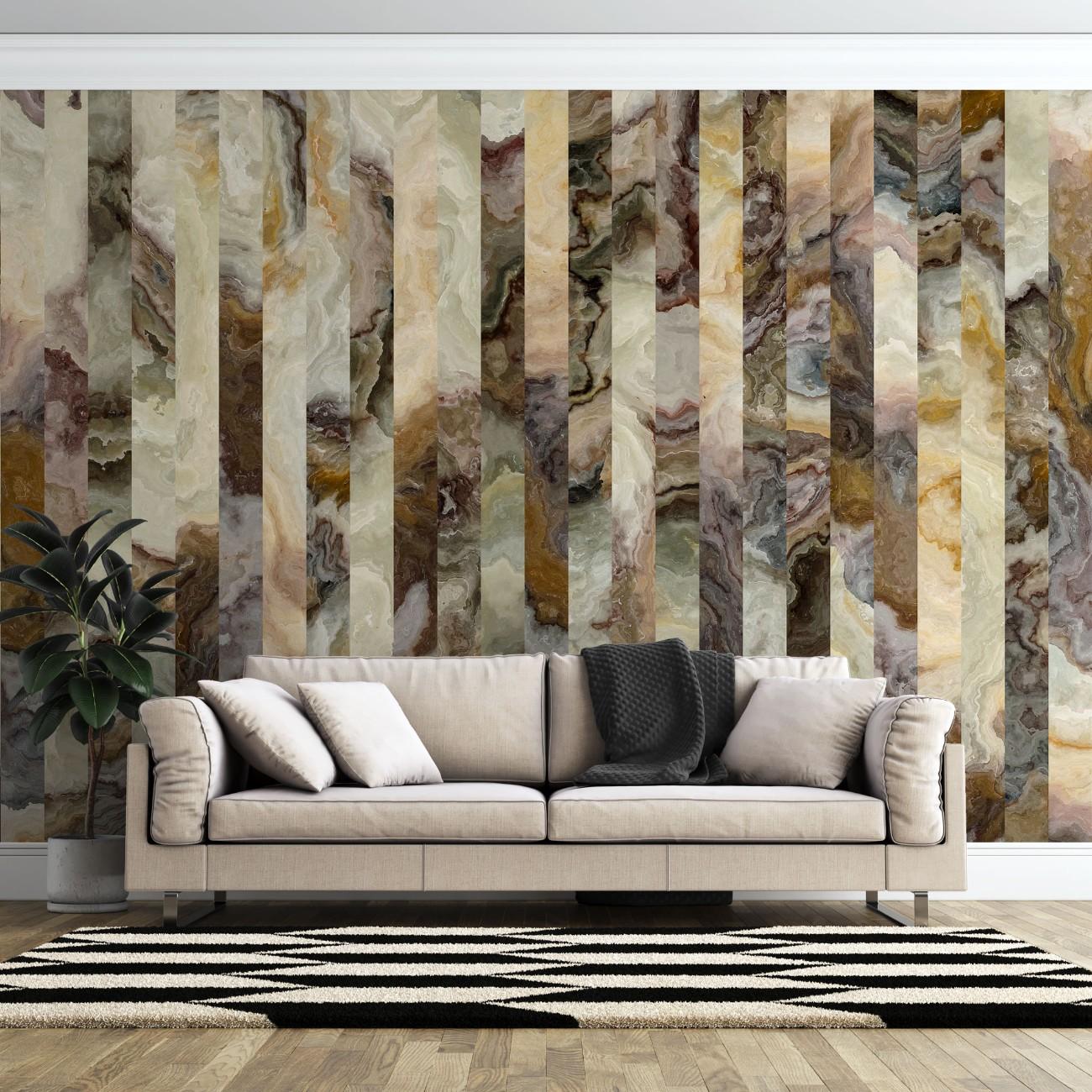 tapet personalizat marble cu o marmura texturata in tonuri de gri inchis si alb ce ofera profunzime si un aspect clasic marmorosch