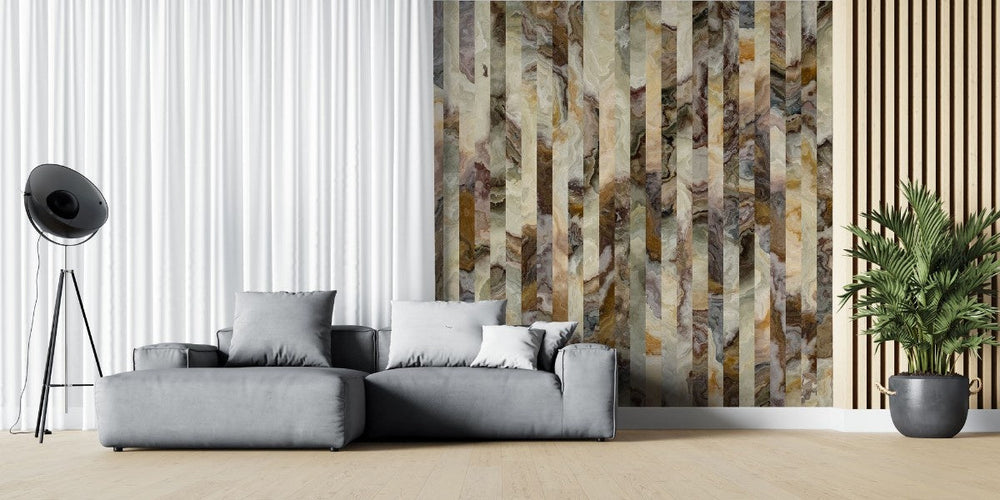 Tapet personalizat marble cu o marmura texturata in tonuri de gri inchis si alb ce ofera profunzime si un aspect clasic marmorosch