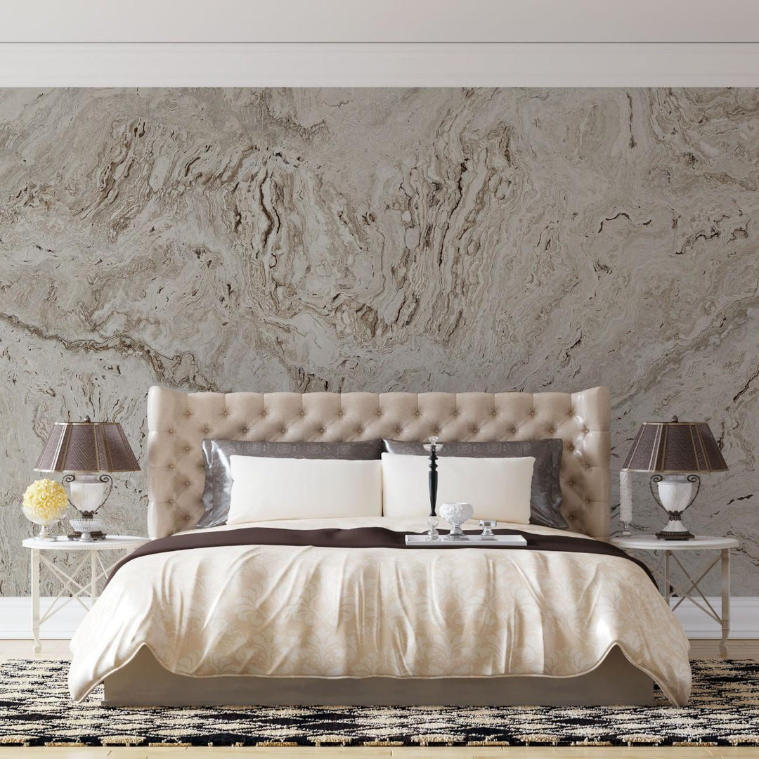 Tapet personalizat marble cu o textura de travertin in nuante calde de bej si crem ideala pentru un stil natural si atemporal travertine