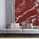 Tapet personalizat marble cu o marmura eleganta in tonuri de rosu intens si alb ce adauga o nota indrazneata si o atmosfera orientala rosso oriental