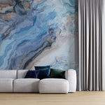 Tapet personalizat marble cu o textura de piatra in nuante reci de alb si gri amintind de peisajele arctice pline de lumina arctic i