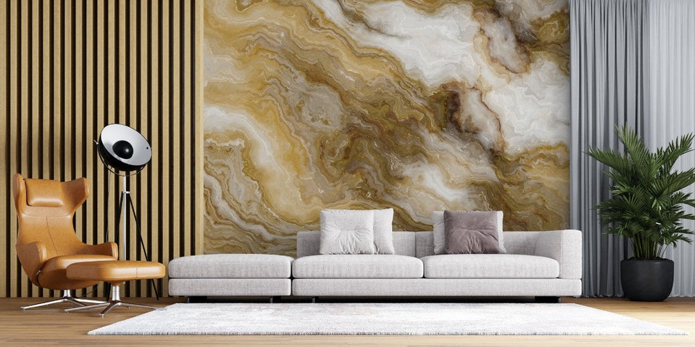 Tapet personalizat marble cu o marmura in nuante calde de bej si crem cu detalii ce evoca atmosfera relaxanta a bailor turcesti hammam i