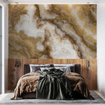 Tapet personalizat marble cu o marmura in nuante calde de bej si crem cu detalii ce evoca atmosfera relaxanta a bailor turcesti hammam i