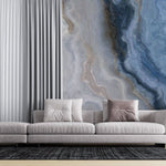 Tapet personalizat marble cu o textura de piatra translucida in nuante de alb pur si bej pal evocand terasele de calcar pamukkale