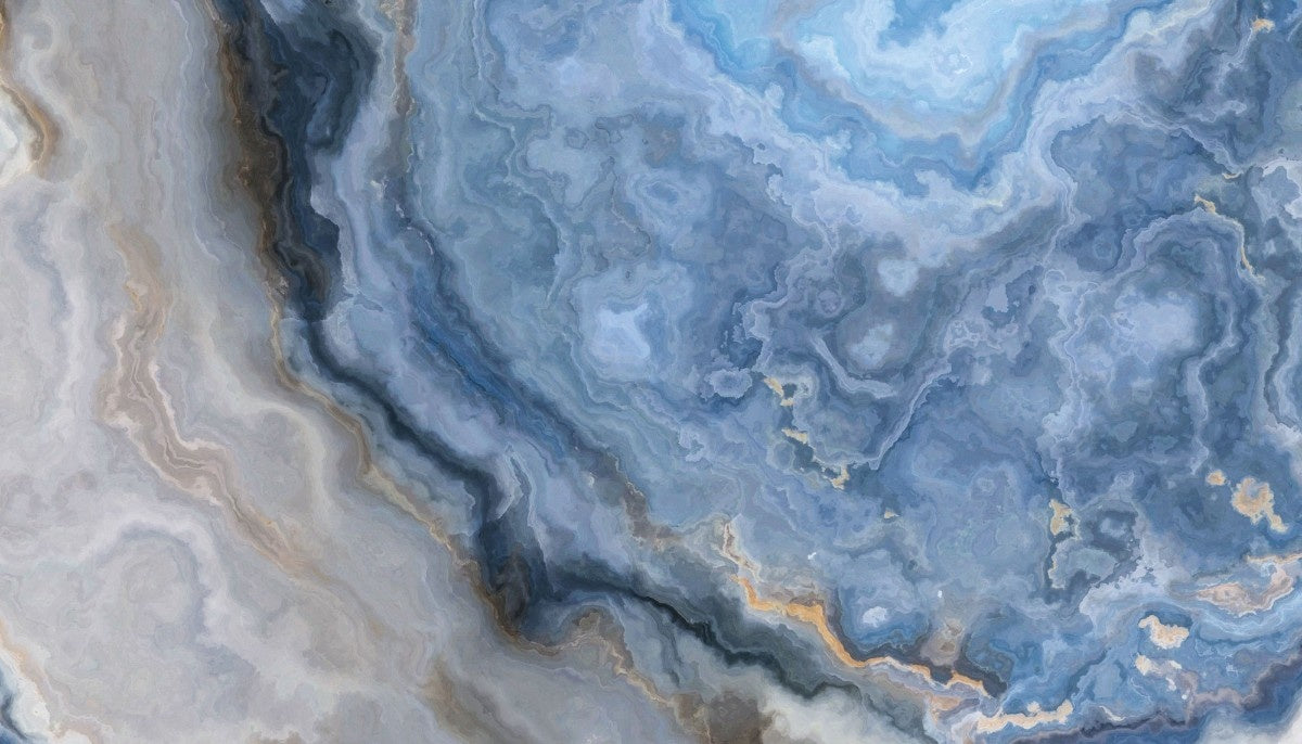 tapet personalizat marble cu o textura de piatra translucida in nuante de alb pur si bej pal evocand terasele de calcar pamukkale