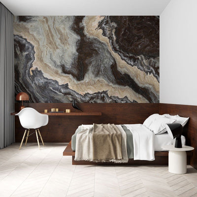 tapet personalizat marble cu o marmura bogata in nuante de maro inchis si accente de cafeniu creand un decor sofisticat dark chocolate