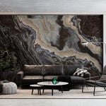 Tapet personalizat marble cu o marmura bogata in nuante de maro inchis si accente de cafeniu creand un decor sofisticat dark chocolate