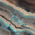 Tapet personalizat marble cu marmura in nuante de turcoaz si maro cald cu modele organice ce inspira armonie tobacco turquoise