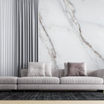 Tapet personalizat marble cu o textura de marmura in tonuri delicate de gri si alb ce creeaza o atmosfera calma si linistitoare silence