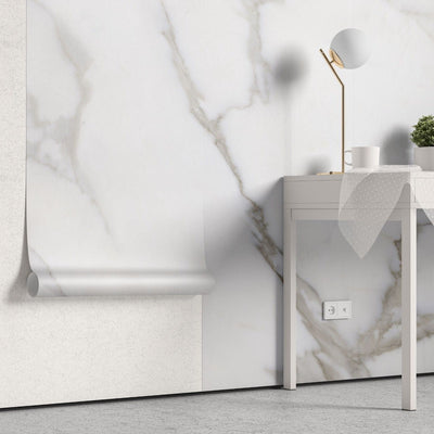 tapet personalizat marble cu o marmura clasica alba cu linii gri subtile ce ofera un aspect atemporal si elegant blurry marble