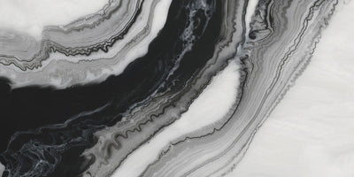 tapet personalizat marble cu o marmura cu un contrast puternic de alb si negru cu modele indraznete panda