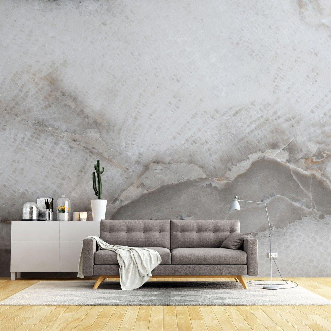 Tapet personalizat marble cu o textura de piatra in nuante de albastru verzui si alb ce aminteste de spuma marii sea foam