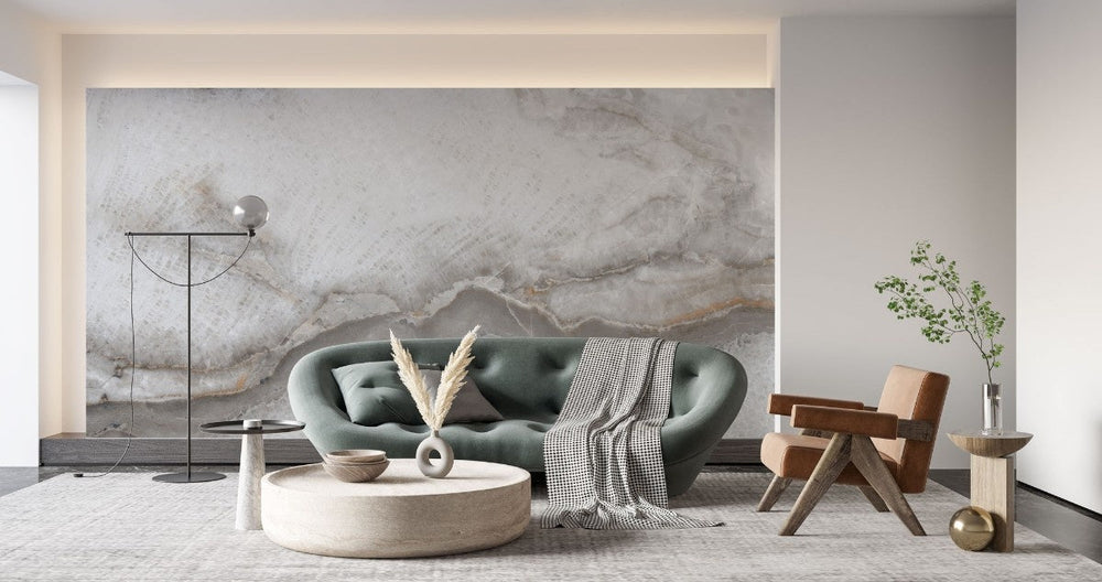 Tapet personalizat marble cu o textura de piatra in nuante de albastru verzui si alb ce aminteste de spuma marii sea foam