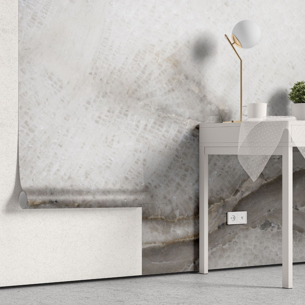 tapet personalizat marble cu o textura de piatra in nuante de albastru verzui si alb ce aminteste de spuma marii sea foam