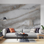 Tapet personalizat marble cu o marmura intunecata cu insertii luminoase de albastru si violet ce creeaza un efect mistic morgana