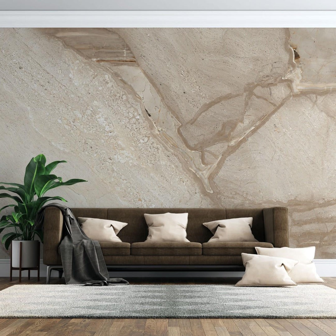 Tapet personalizat marble cu o textura de marmura in nuante calde de nisip si bej ce aduce un aer natural si relaxant sand marble