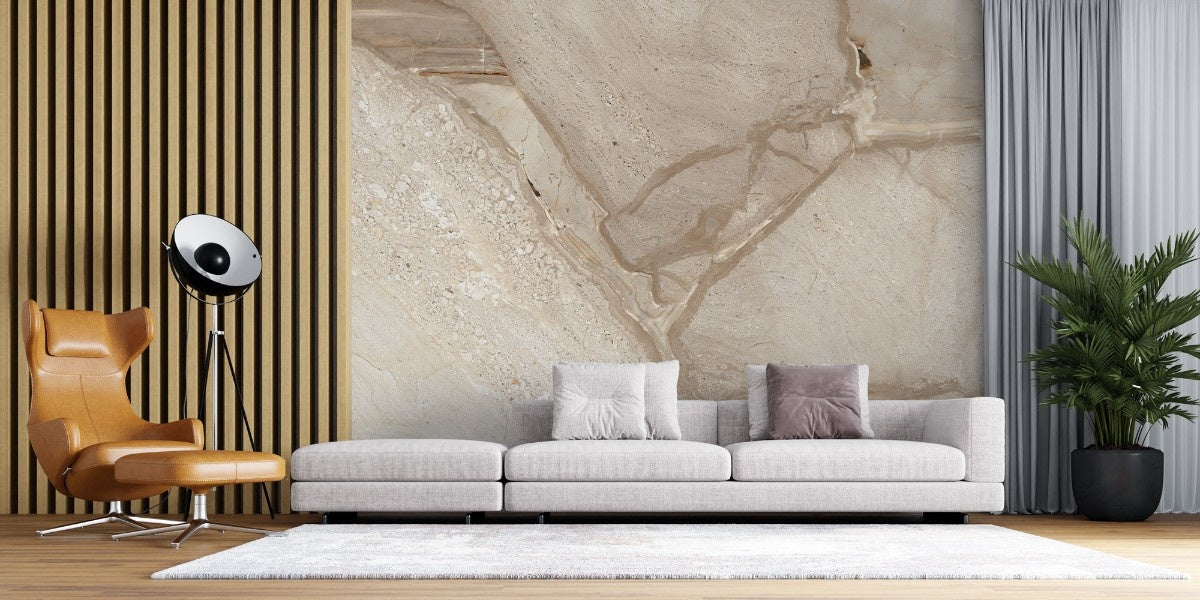tapet personalizat marble cu o textura de marmura in nuante calde de nisip si bej ce aduce un aer natural si relaxant sand marble