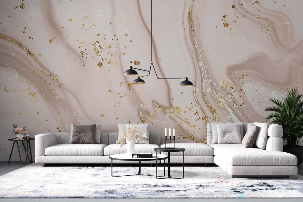 Tapet personalizat marble cu o piatra roz cu particule stralucitoare ce ofera un efect sclipitor si elegant sparkle pink