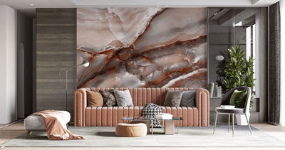 fototapet personalizat marble cu o piatra semipretioasa de onix maro cu modele complexe ce adauga profunzime si lux brown onyx