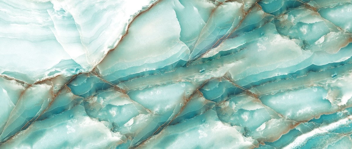 fototapet personalizat marble cu o textura de piatra in tonuri reci de albastru deschis si alb evocand peisajele glaciare iceland