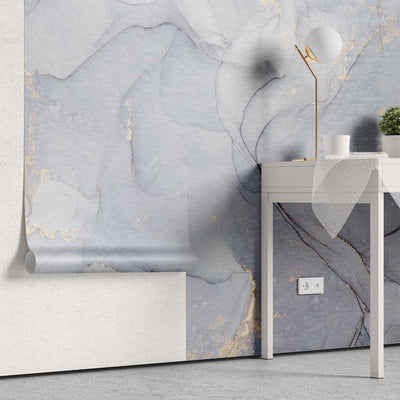 tapet personalizat marble cu o piatra in tonuri delicate de albastru deschis ce aduce o senzatie de prospetime si calm baby blue marble