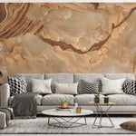 Tapet personalizat marble cu o textura de marmura in nuante calde de argila si bej ce aduc un aspect natural si primitor clay marble