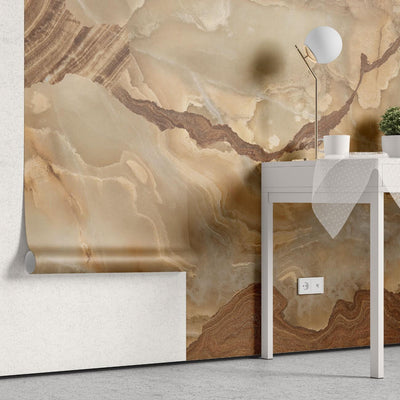 tapet personalizat marble cu o textura de marmura in nuante calde de argila si bej ce aduc un aspect natural si primitor clay marble