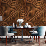 Tapet Personalizat Wood cu model abstract 3D cu textura de lemn - WAVY WOOD