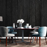 Tapet Personalizat Wood cu textura de lemn negru ars - RUSTIC NOIR