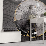 Tapet Personalizat Wood cu sectiune rotunda de lemn intr-o textura abstracta tip plaster - PLASTER WOOD