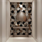 Tapet Personalizat Wood cu texturi combinate de piatra marmura si lemn dispusa in cercuri - WOOD MARBLE