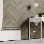 Tapet Personalizat Wood cu textura de placi de lemn tip parchet in nuante de gri - SCANDINAVIAN LIVING