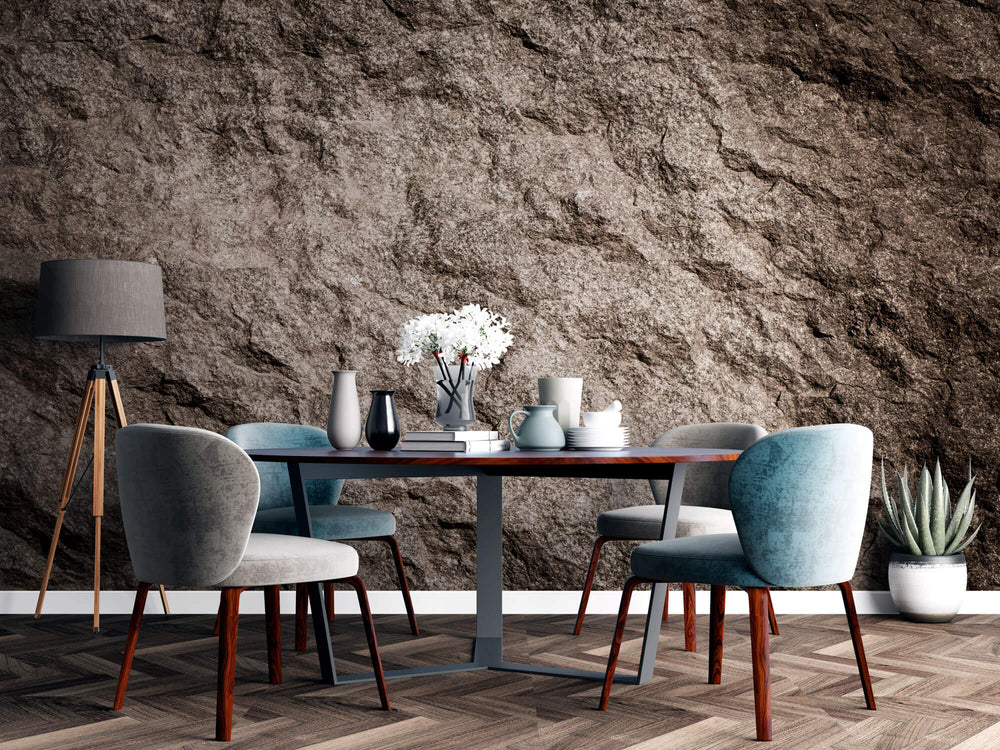 Tapet Personalizat Stone cu piatra naturala de stanca in nuante maronii - NATURAL ROCK WALL