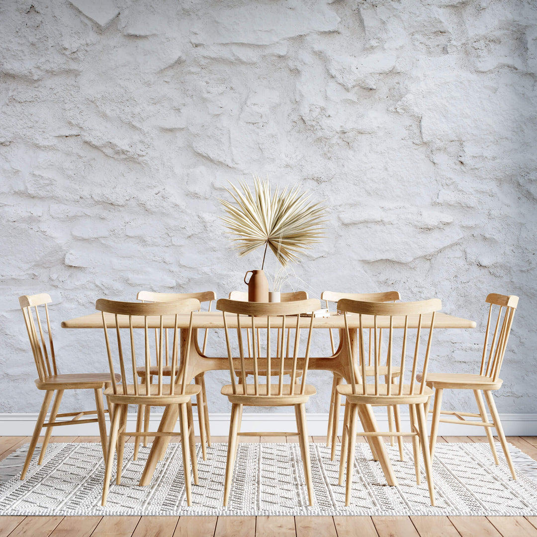 Tapet Personalizat Stone cu perete alb de piatra in stil mediteranean - MEDITERRANEAN STONE WALL