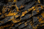Tapet Personalizat Stone cu perete de piatra negru cu pete aurii ruginii - RUSTY ONYX