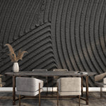 Tapet Personalizat Stone cu ciment texturat in nuante de gri - PLASTER BLACK