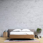 Tapet Personalizat Stone cu perete de caramida alba 1 - WHITE GREY BRICK