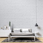 Tapet Personalizat Stone cu perete de caramida alba 2 - HIGHLIGHT WHITE BRICK I