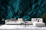 Tapet Personalizat Stone cu perete de stanga turcoaz - DEEP EARTH BLUES