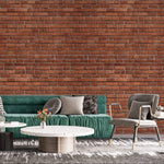 Tapet Personalizat Stone cu caramizi dispuse neuniform - UNEVEN RED BRICKS