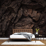 Tapet Personalizat Stone cu piatra de stanca in nuante de maro - EARTHY BROWN STONE