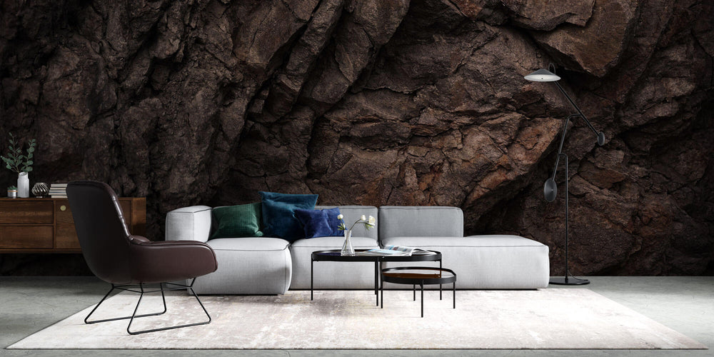 Tapet Personalizat Stone cu piatra de stanca in nuante de maro - EARTHY BROWN STONE