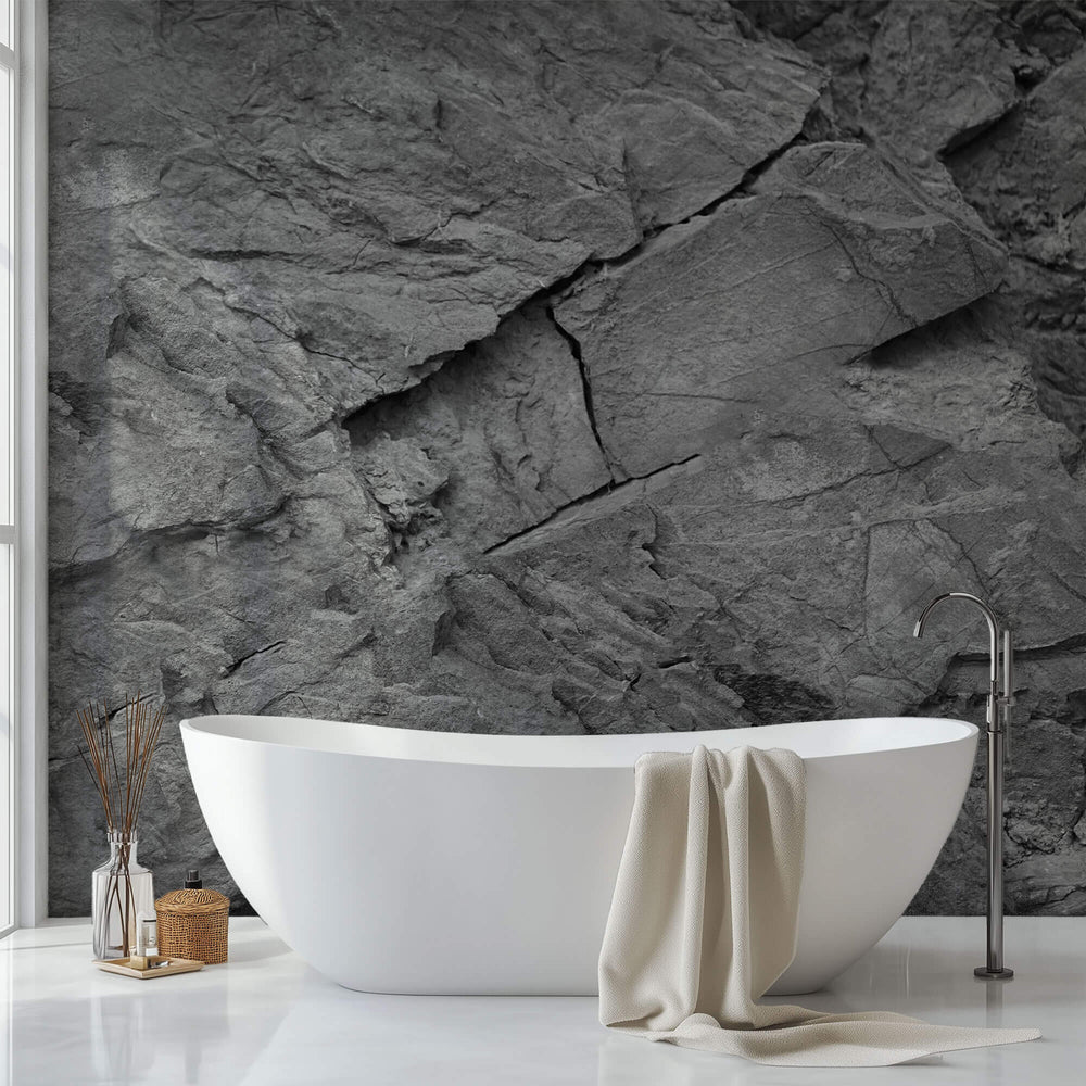 Tapet Personalizat Stone cu perete de stanca gri - LIGHT GREY STONE