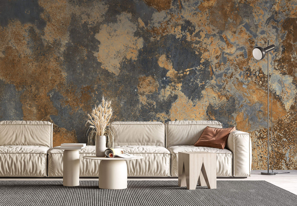 Tapet Personalizat Stone cu textura de granit in nuante de gri si maro - PATCHY GRANITE