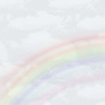 Tapet Personalizat Taramul Printeselor pentru copii cu cer innorat si curcubeu estompat - CLOUDY RAINBOW