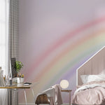 Tapet Personalizat Taramul Printeselor pentru copii cu fundal roz si curcubeu estompat - BLURRY RAINBOW