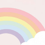 Tapet Personalizat Taramul Printeselor pentru copii cu sectiune de curcubeu iesind din nori - DOODLE RAINBOW