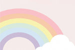 Tapet Personalizat Taramul Printeselor pentru copii cu sectiune de curcubeu iesind din nori - DOODLE RAINBOW