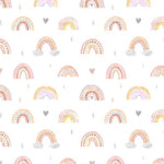 Tapet Personalizat Taramul Printeselor pentru copii cu inimioare si curcubee in stil pattern - LITTLE RAINBOW LOVE